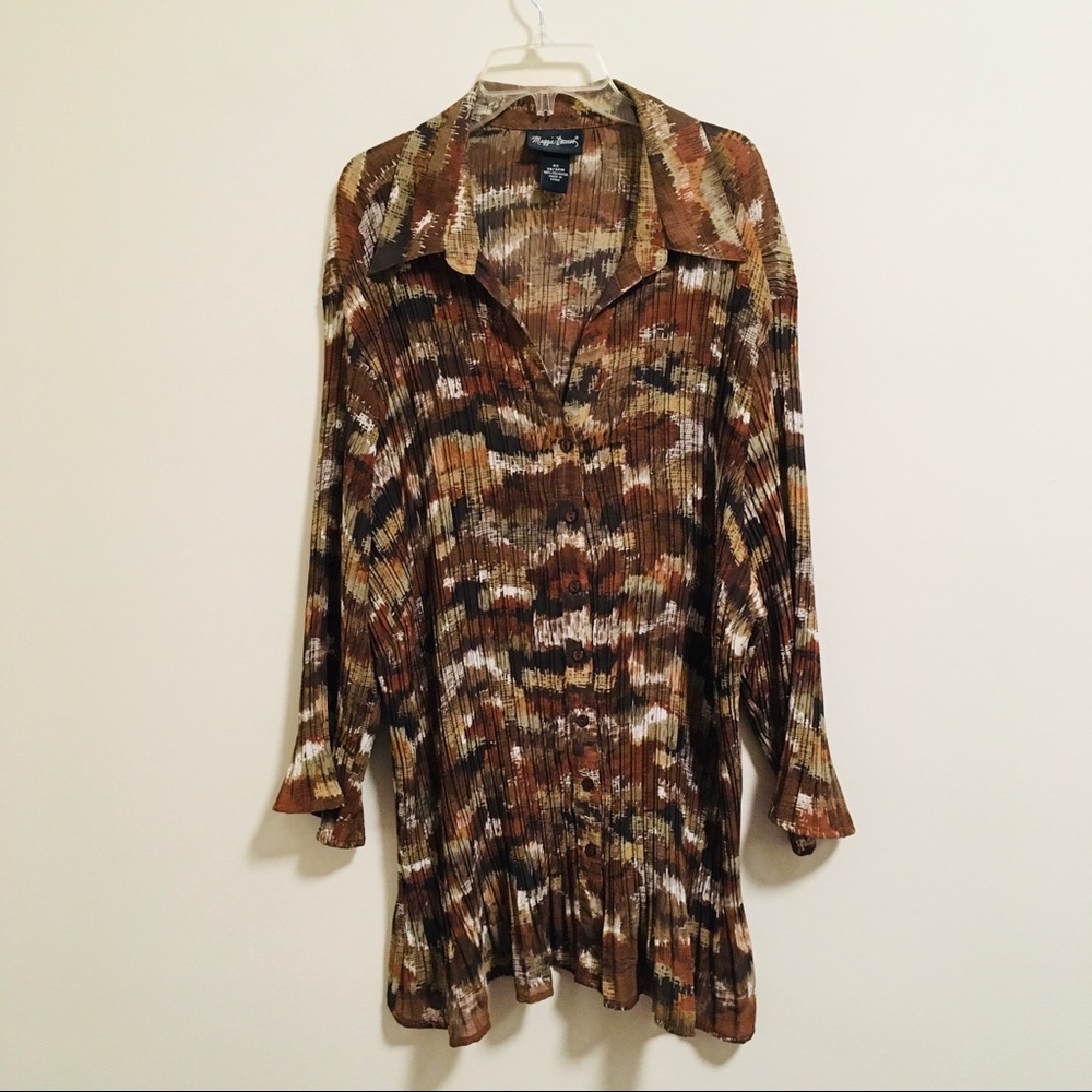 Maggie Barnes Brown and Tan Blouse